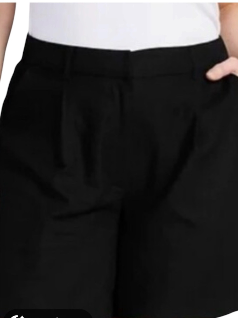 Old Navy Linen Blend Shorts Women’s Medium Black High Rise Pleated Adjustable